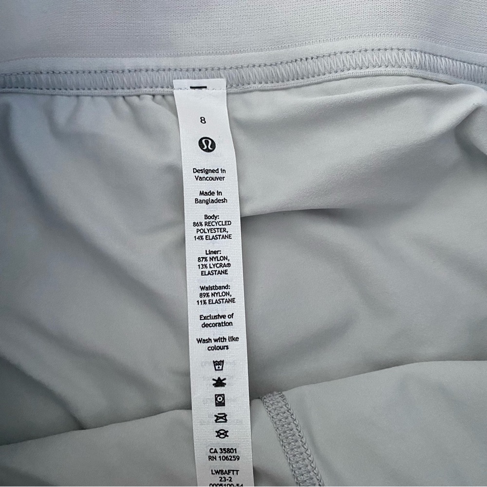 Lululemon Athletica Court Rival High Rise Light Gray Skirt Skort Tennis Run Golf - Picture 8 of 12